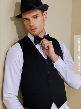 3/$30! 🛍️ Babeyond Men's Dark Gray Formal Vest - Classic Waistcoat